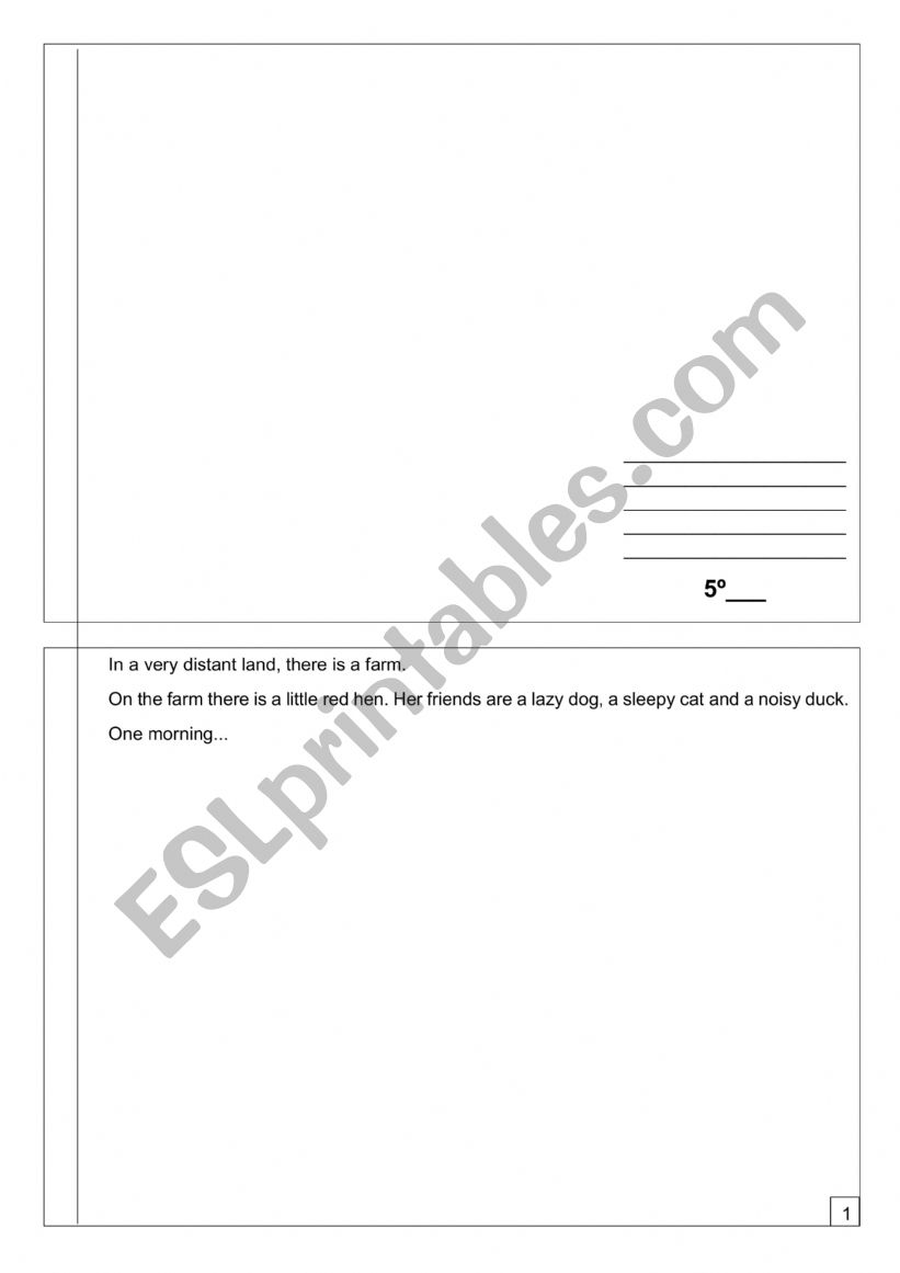 The little red hen worksheet