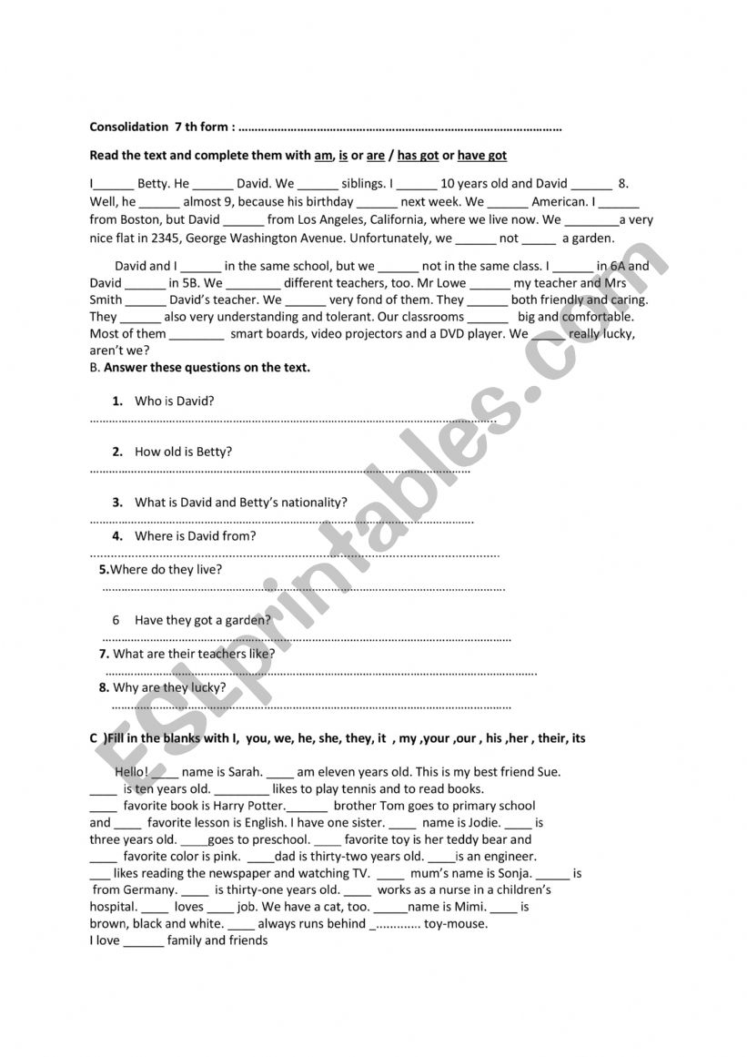 review worksheet