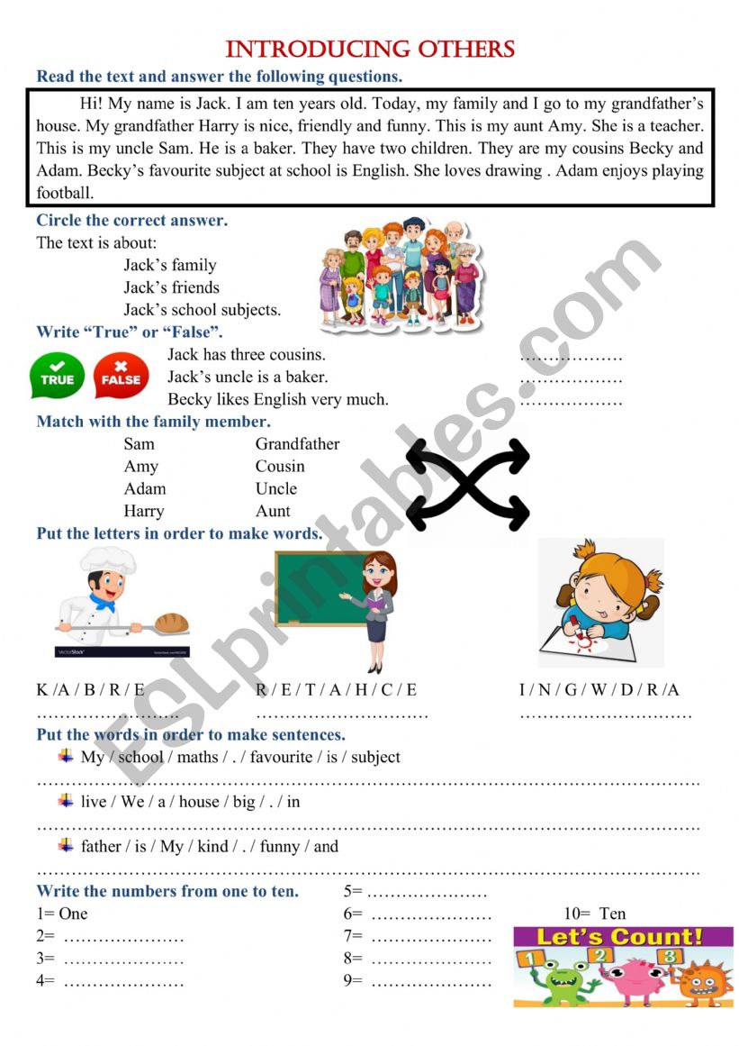 Introducing Others worksheet