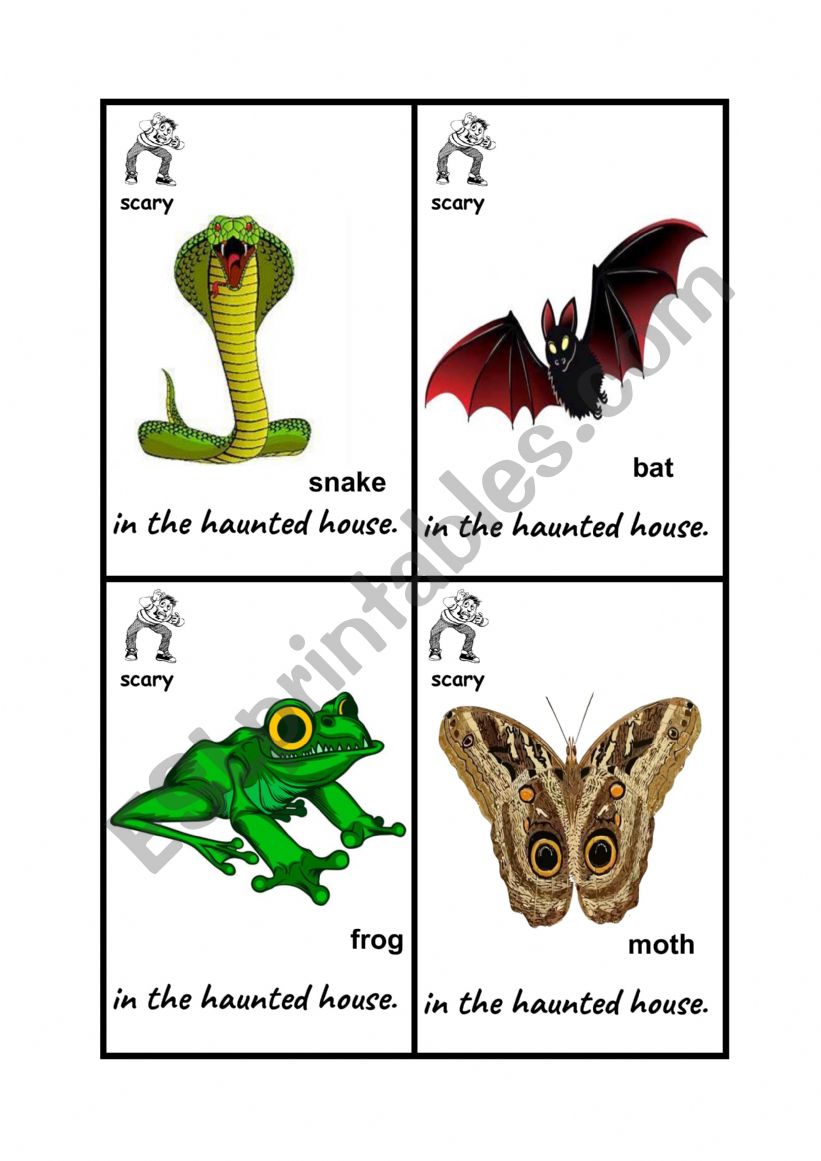 Go fish Halloween Animals describing cards P1 of 6