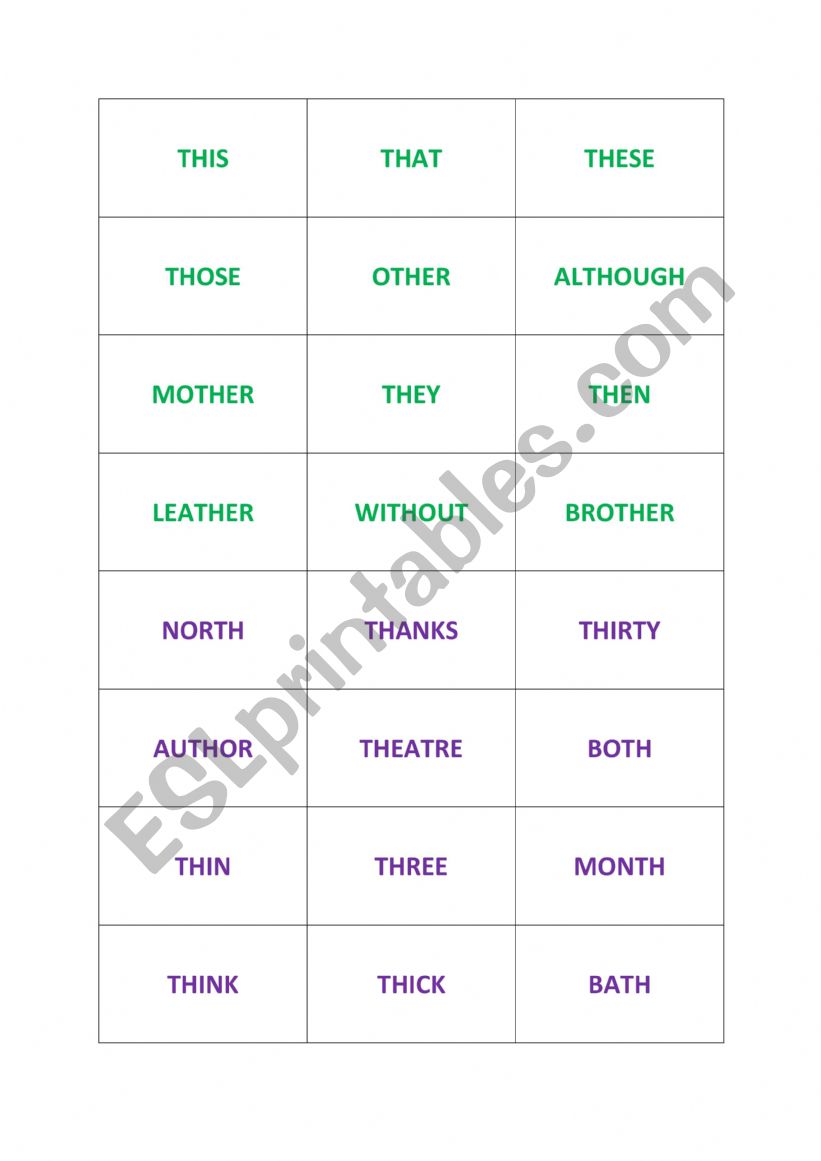 Pronunciation - words with the TH sound