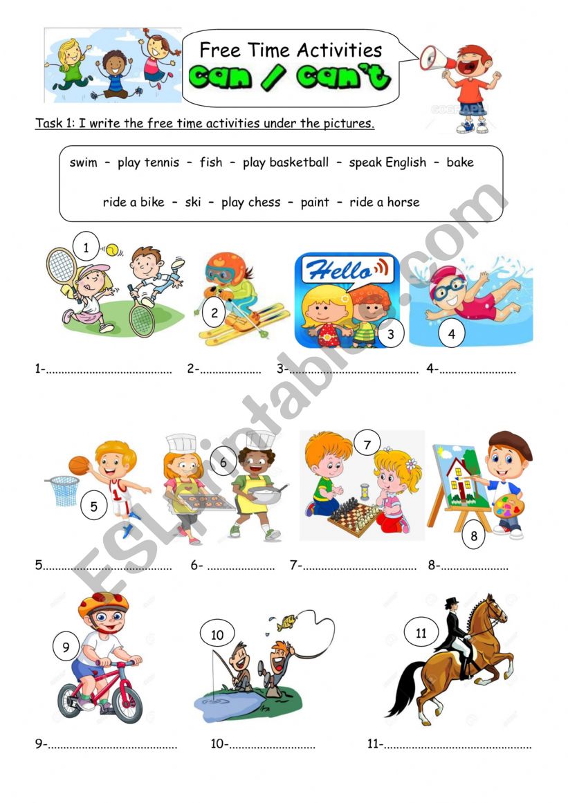 CAN/CAN�t worksheet