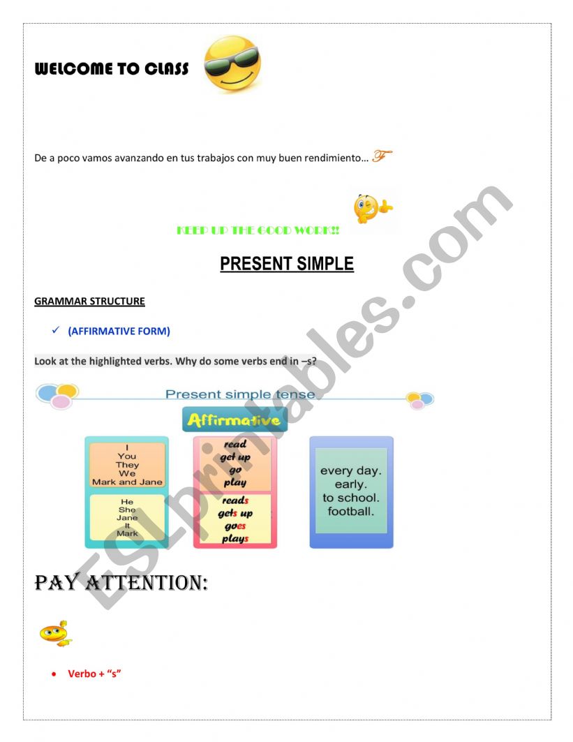 present simple worksheet
