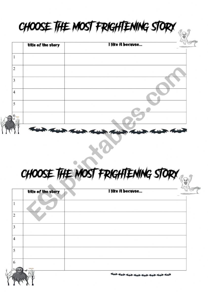 Choose the most frightening story