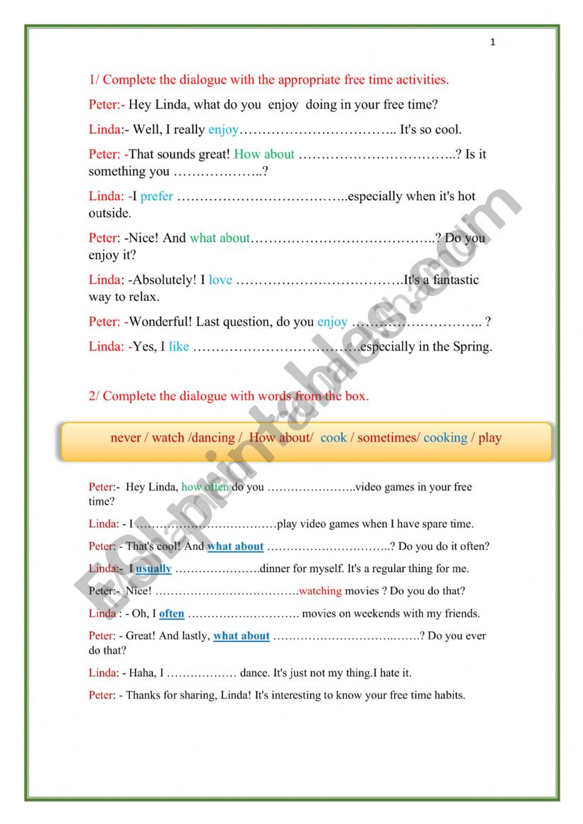 professor Mohamed Anouar worksheets