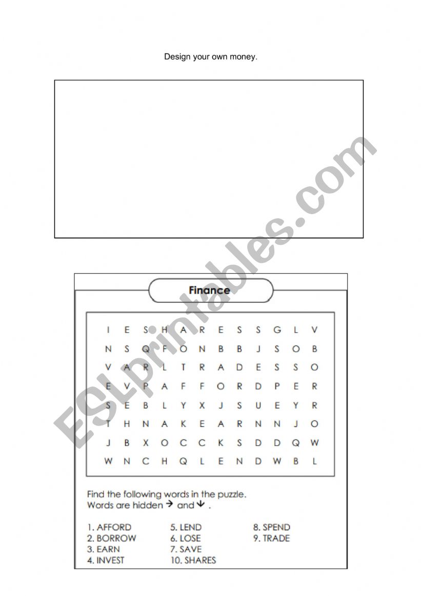 English worksheets: Money