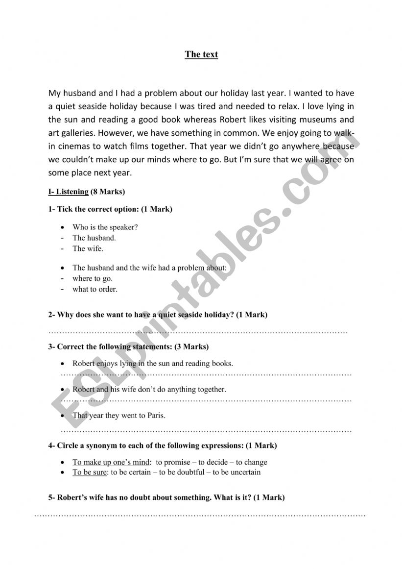 9th form worksheet