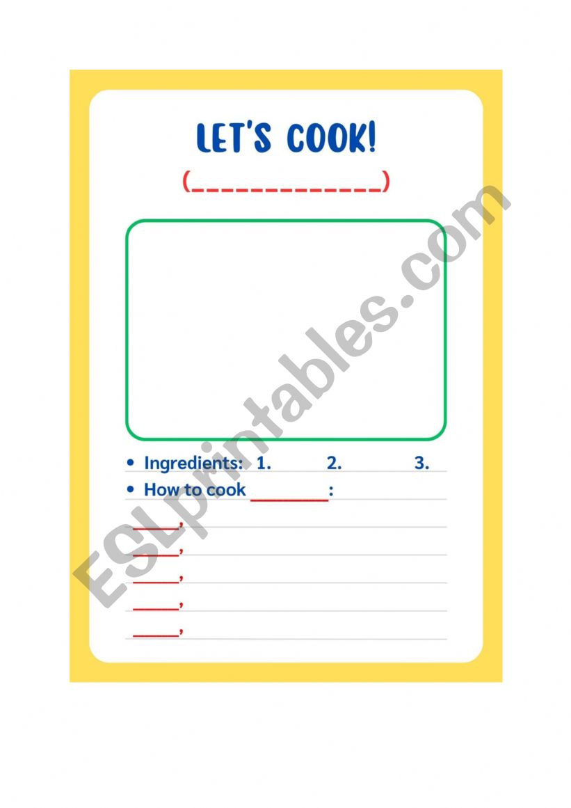 Let�s cook! worksheet