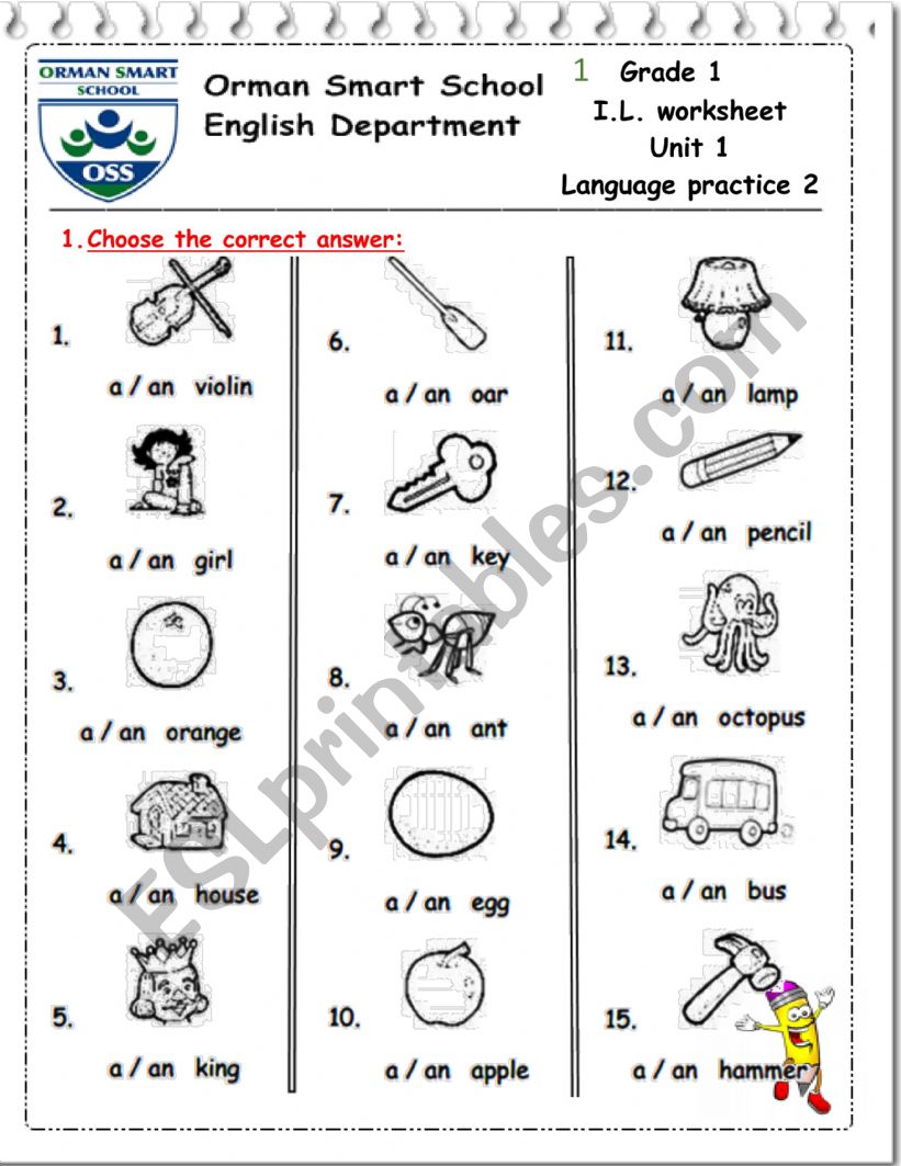 Singular and plural nouns  worksheet