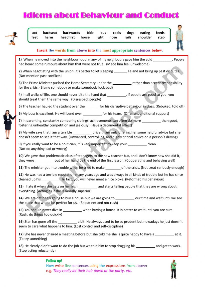 Idioms about Behaviour and Conduct