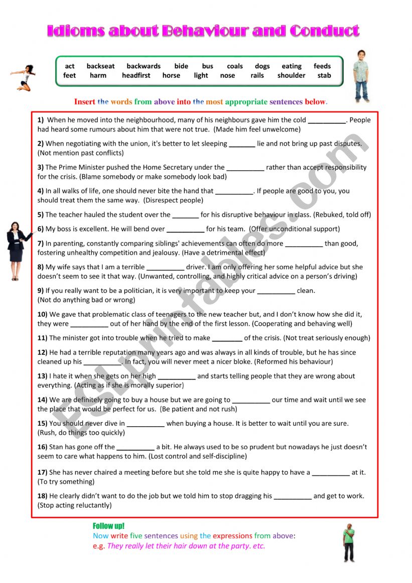 Idioms about Behaviour and Conduct