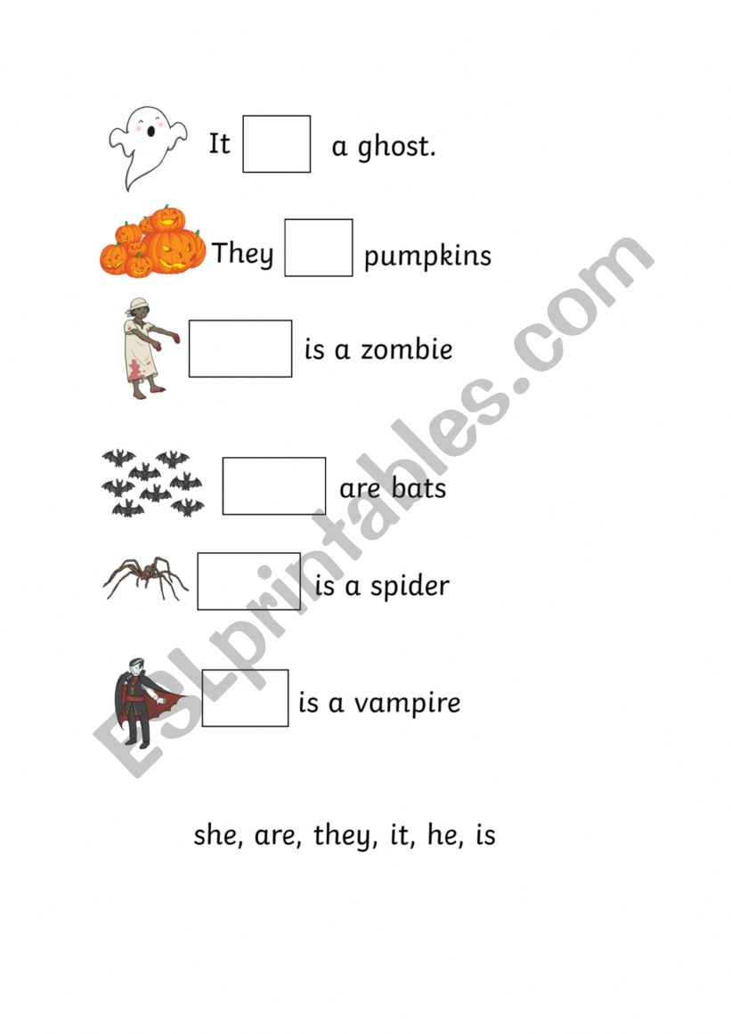 Halloween TO BE worksheet worksheet