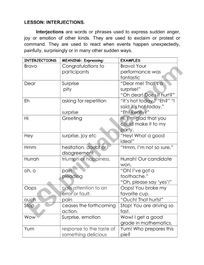 INTERJECTIONS THEORY AND PRACTICE 