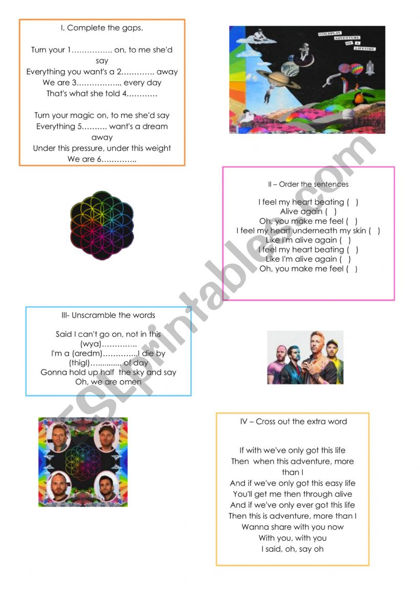 Adventure of a lifetime  worksheet