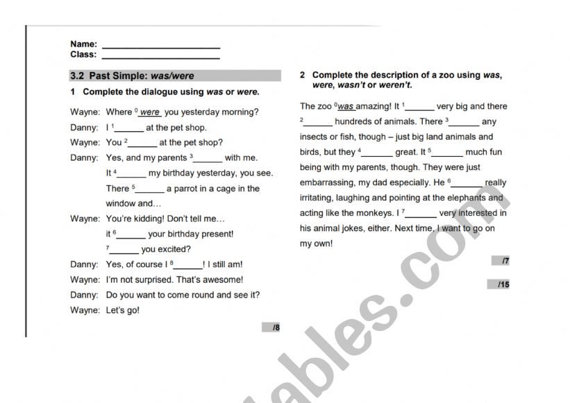Past Simple worksheet