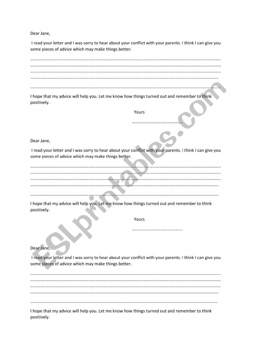 writing a letter to Jane lesson 3 generation gap 9th form