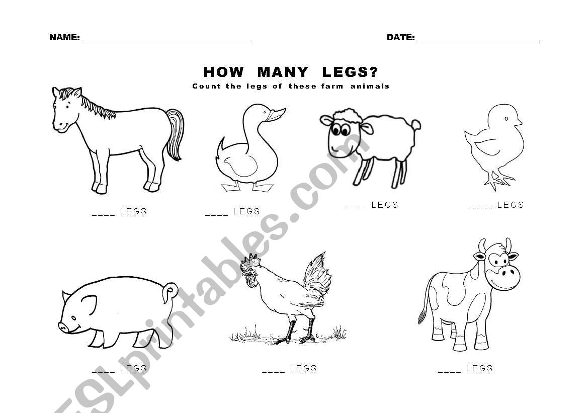 Farm animals worksheet