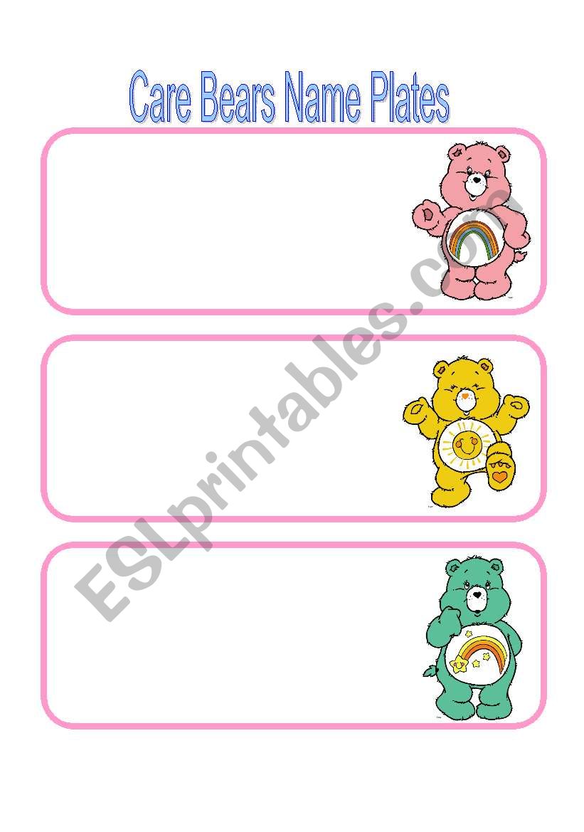 Carebears Name Plates 16-09-08