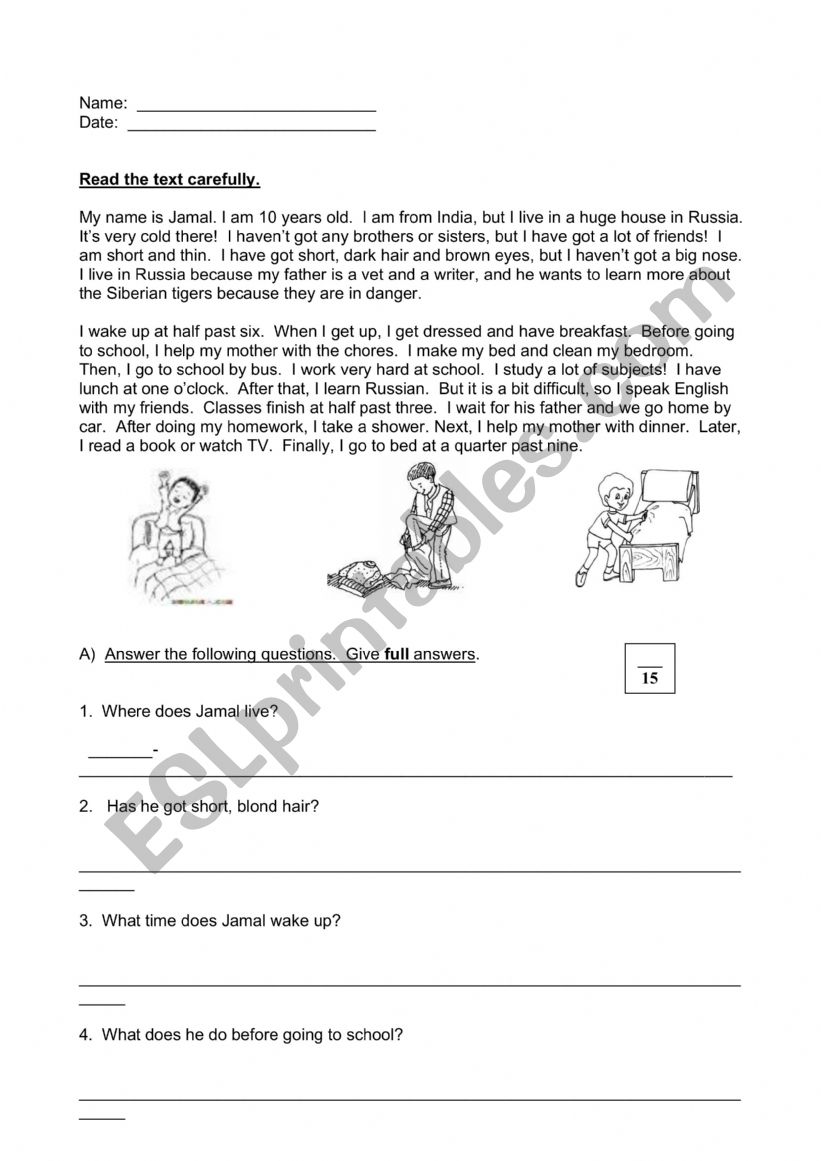 practise  worksheet