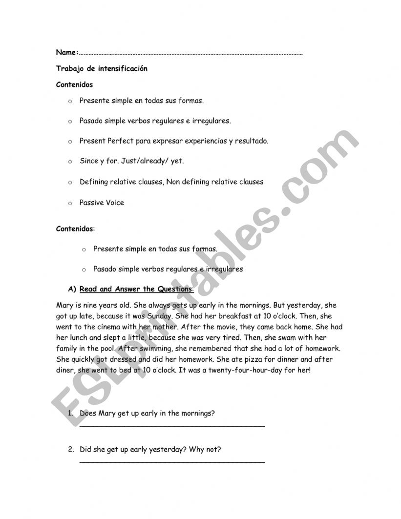 time to work worksheet