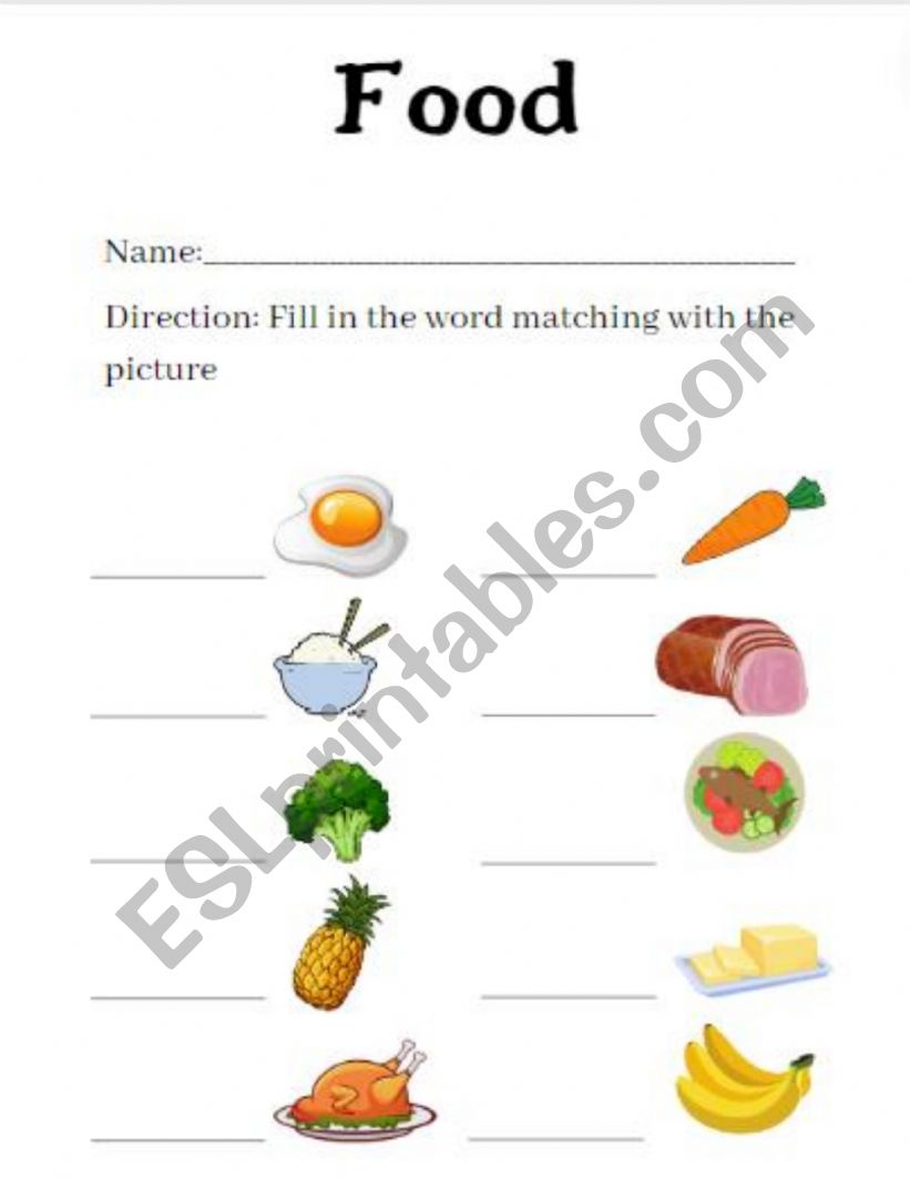 food vocabulary - ESL worksheet by Chamiiiii