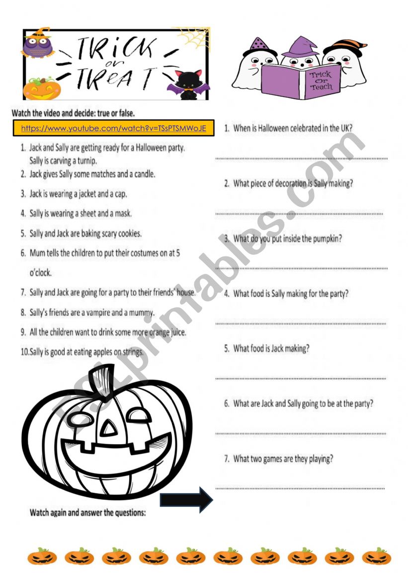 halloween worksheet