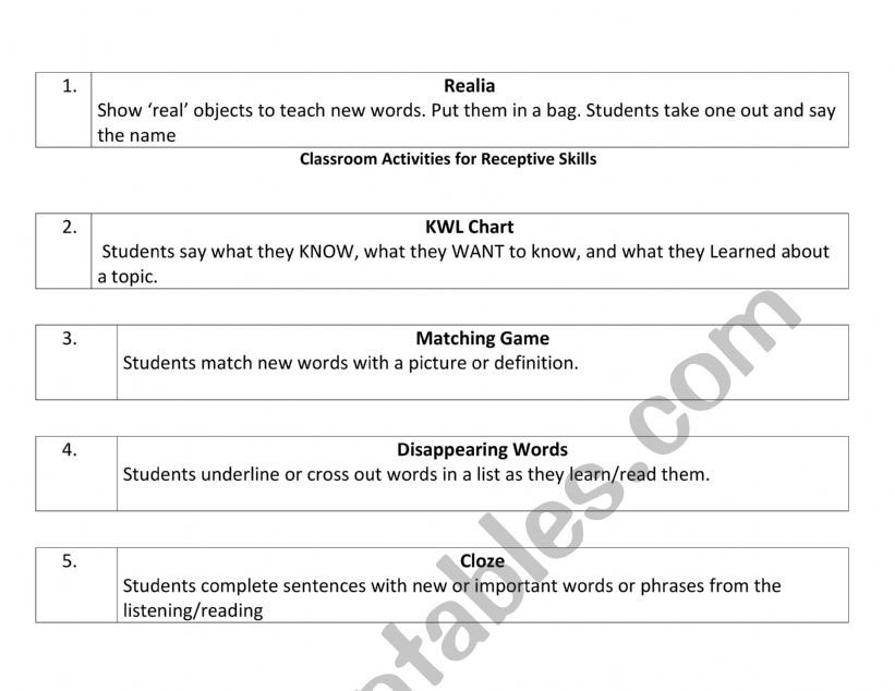 Improving English Skills  worksheet