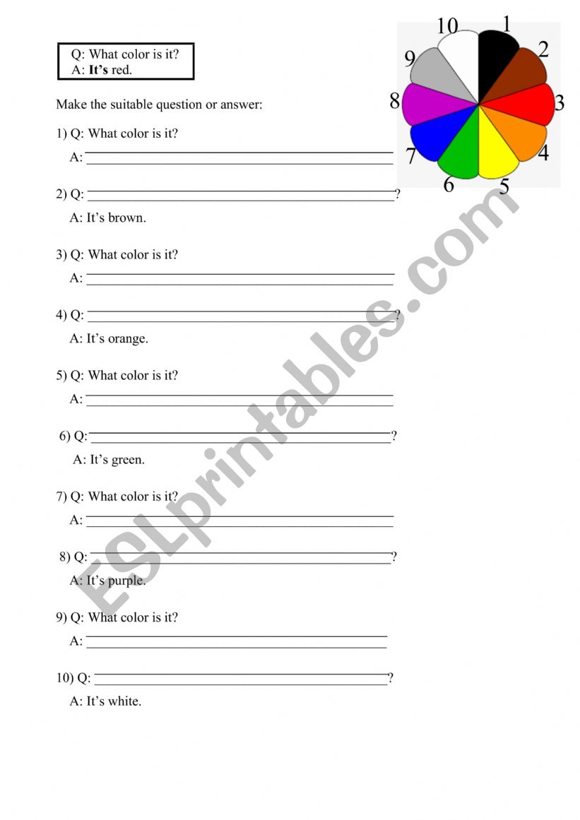 what color is it worksheet