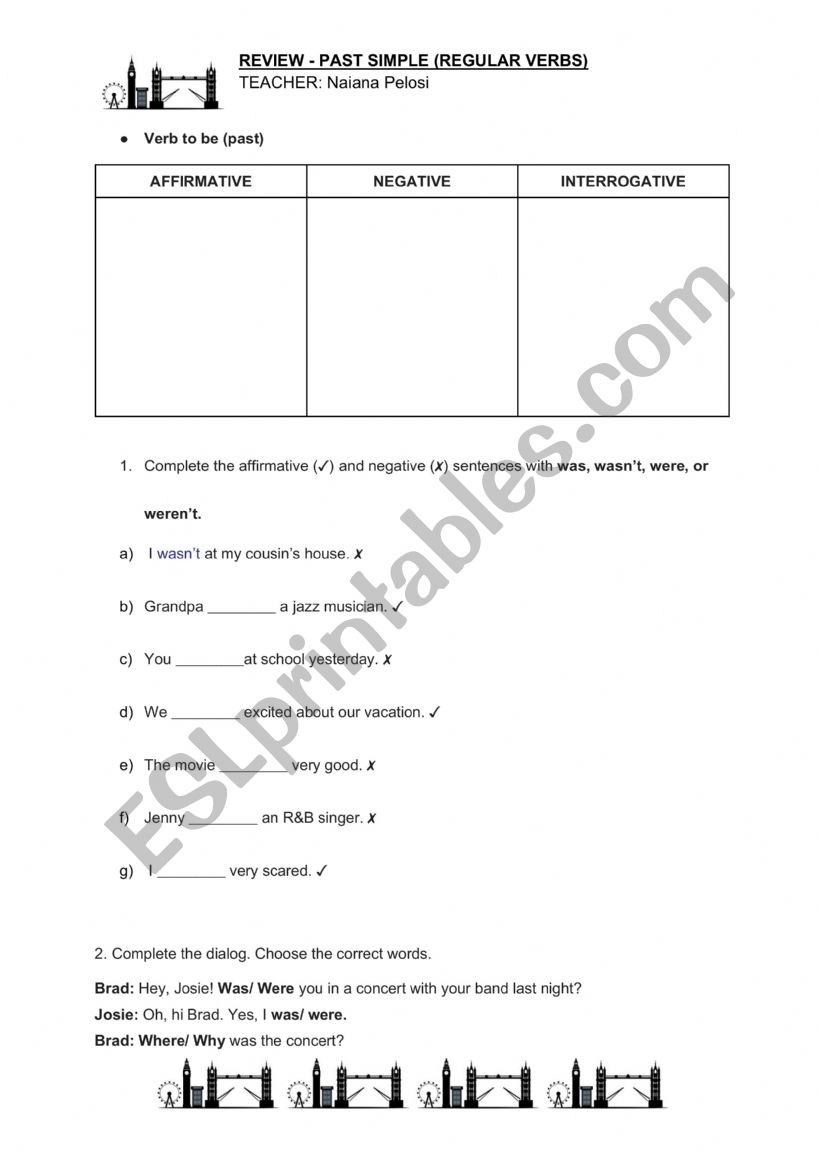 PAST SIMPLE worksheet