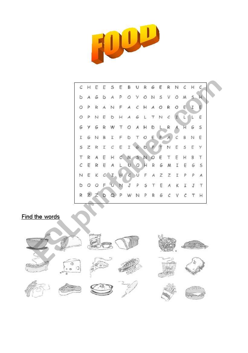 food worksheet