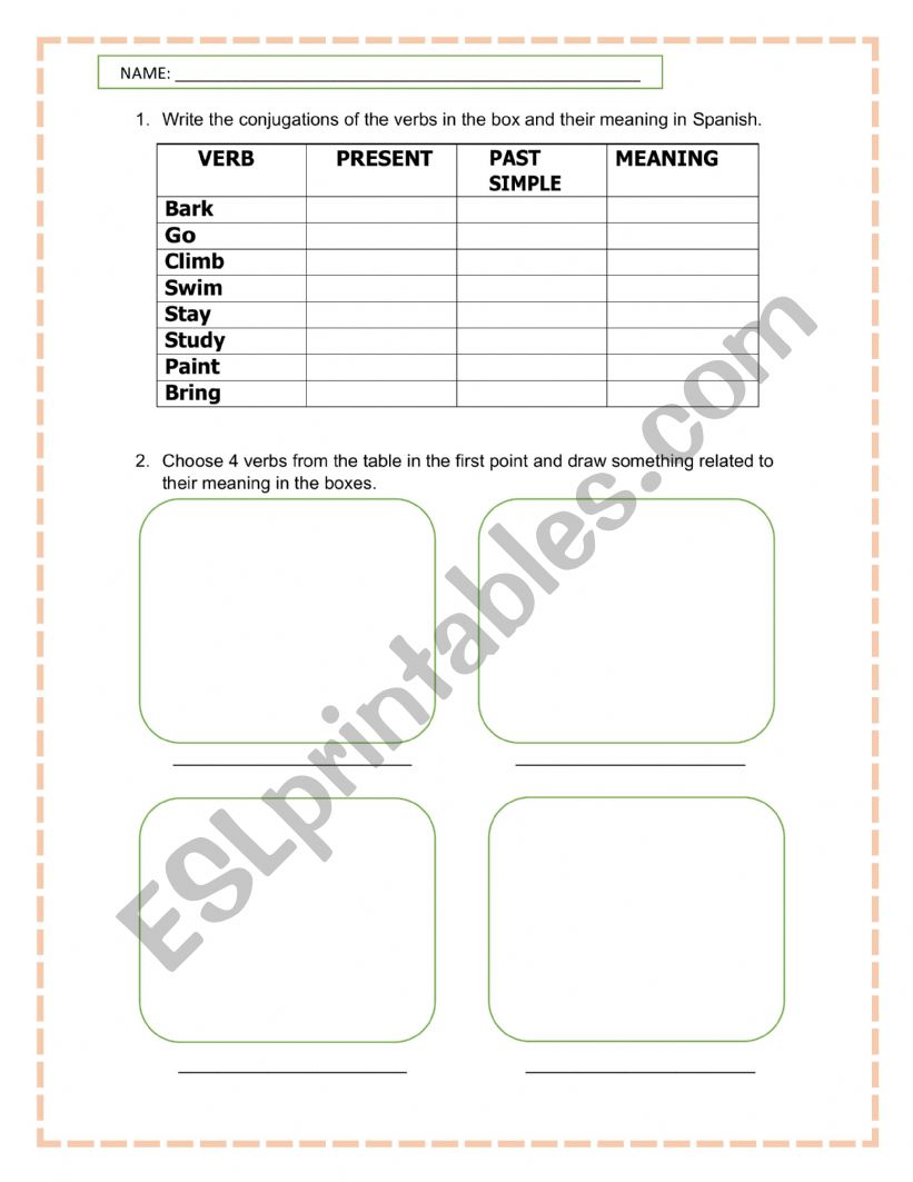 VERBS PRACTICE - SIMPLE PAST AND PRESENT