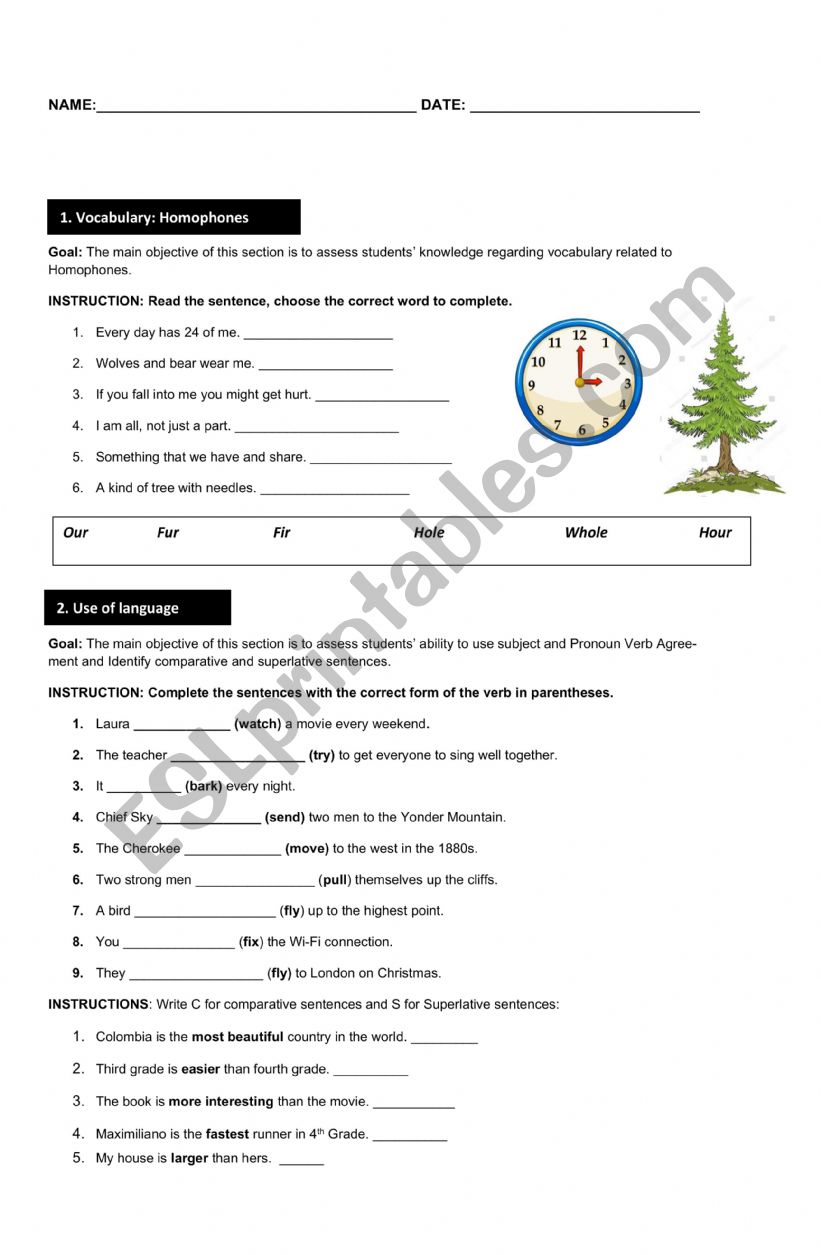 Subject Verb Agreement worksheet