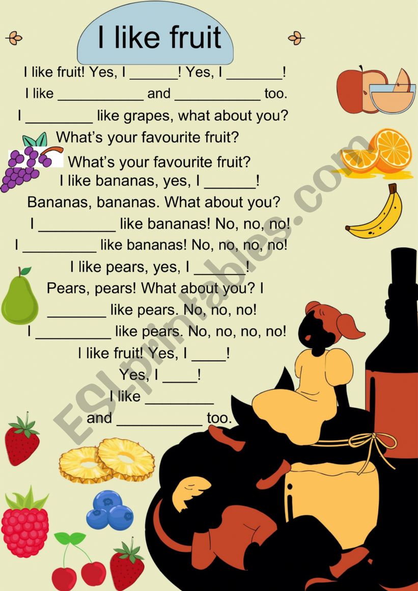 I like fruit sing. Do and DonÃ¯Â¿Â½t