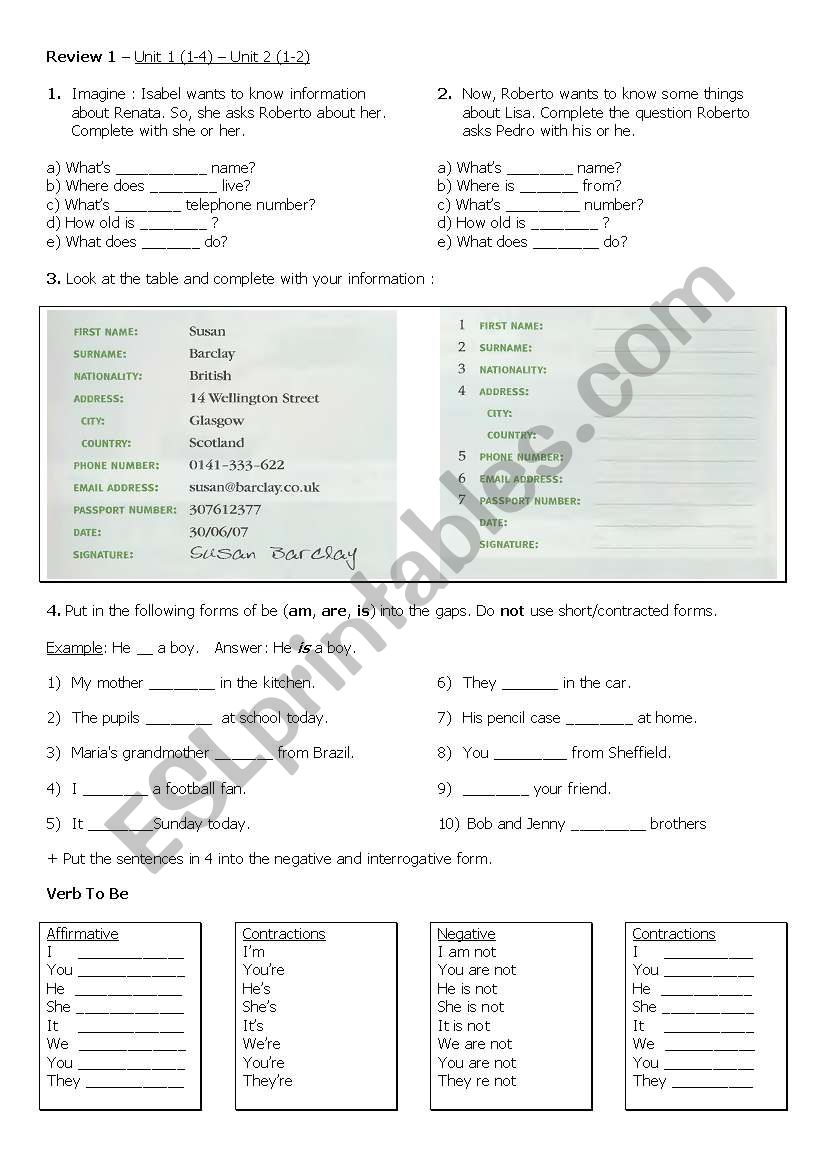 To Be+ Possessive Adjective+ Personal Pronouns