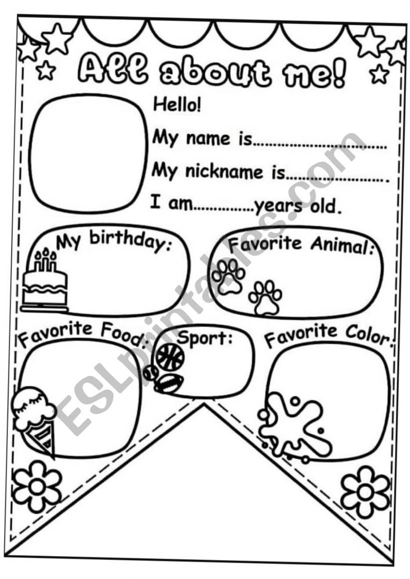 All about me worksheet