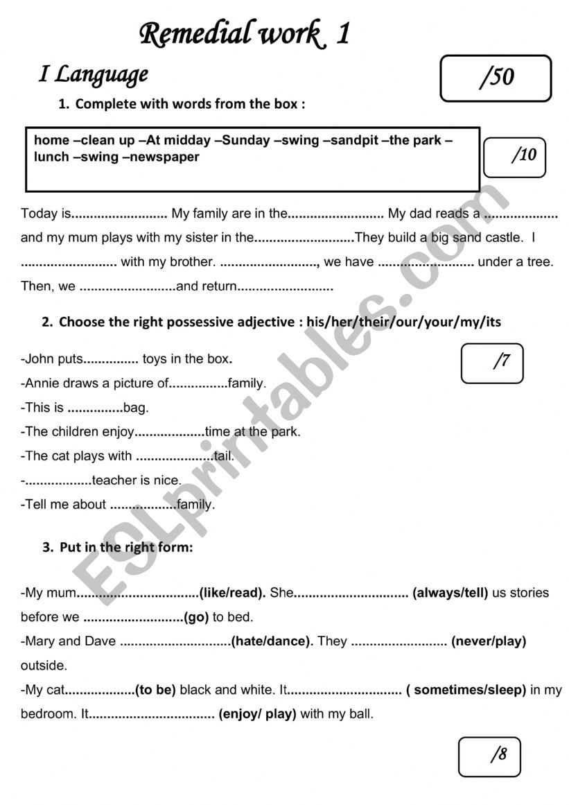 6th year English  program 2023/2024 remedial work unit 1 