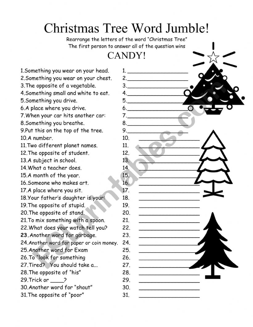 Christmas activity worksheet