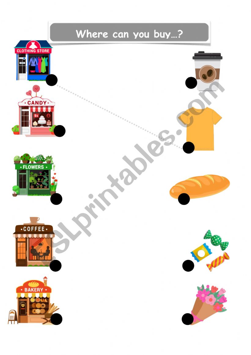 Where can you buy...? worksheet