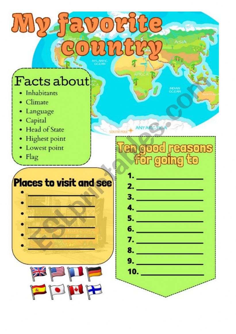 My Favorite Country worksheet