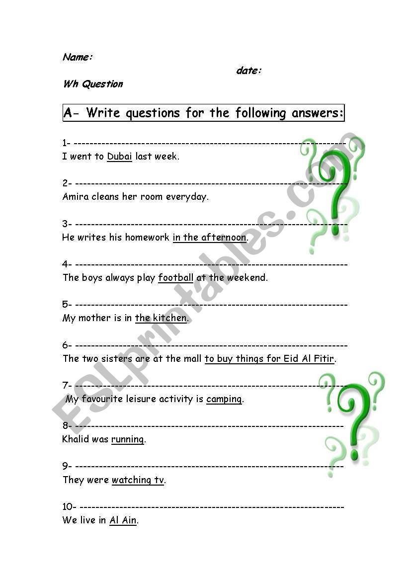 homework write question