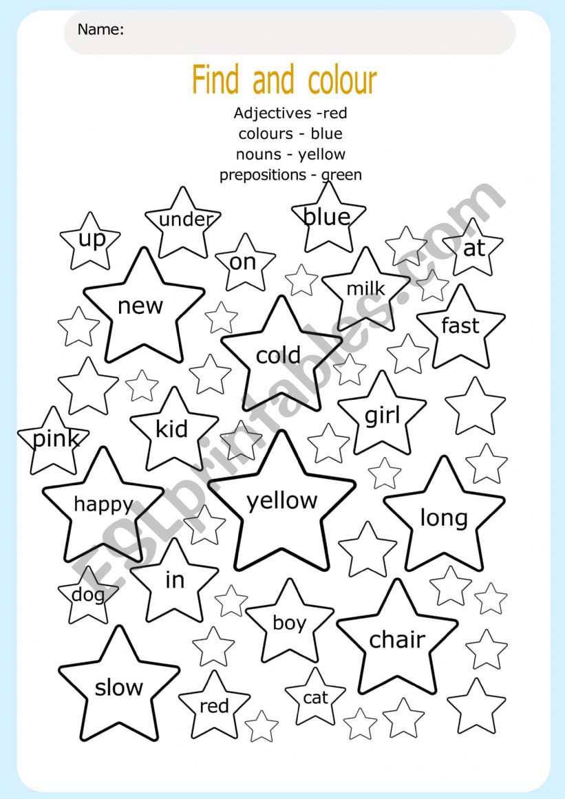 Find and colour worksheet