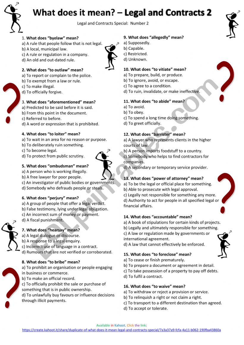 What does it Mean - Contract Law 2