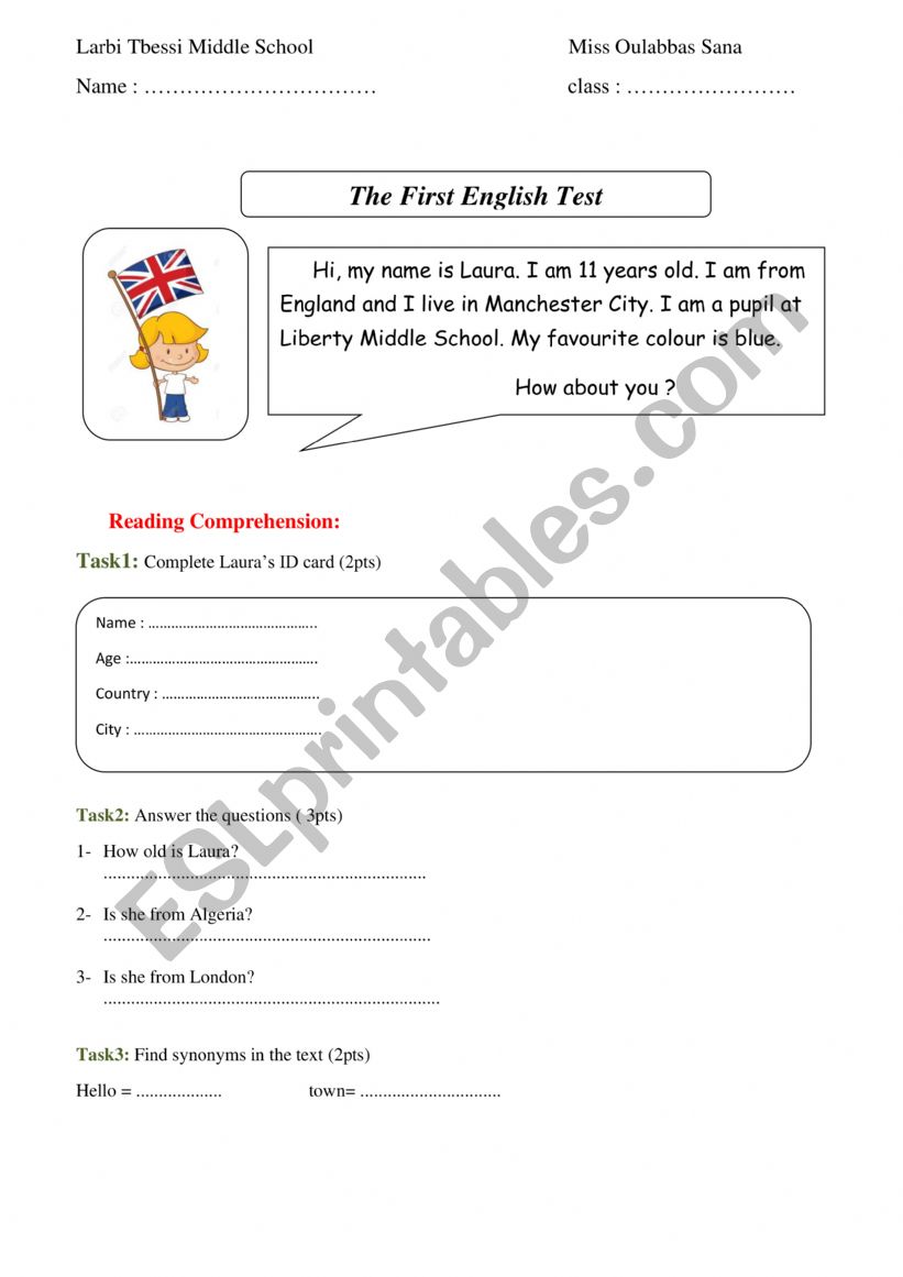 1ms test  worksheet