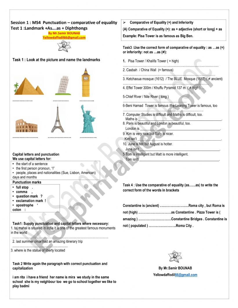 MS4  Punctuation â€“ comparative of equality 