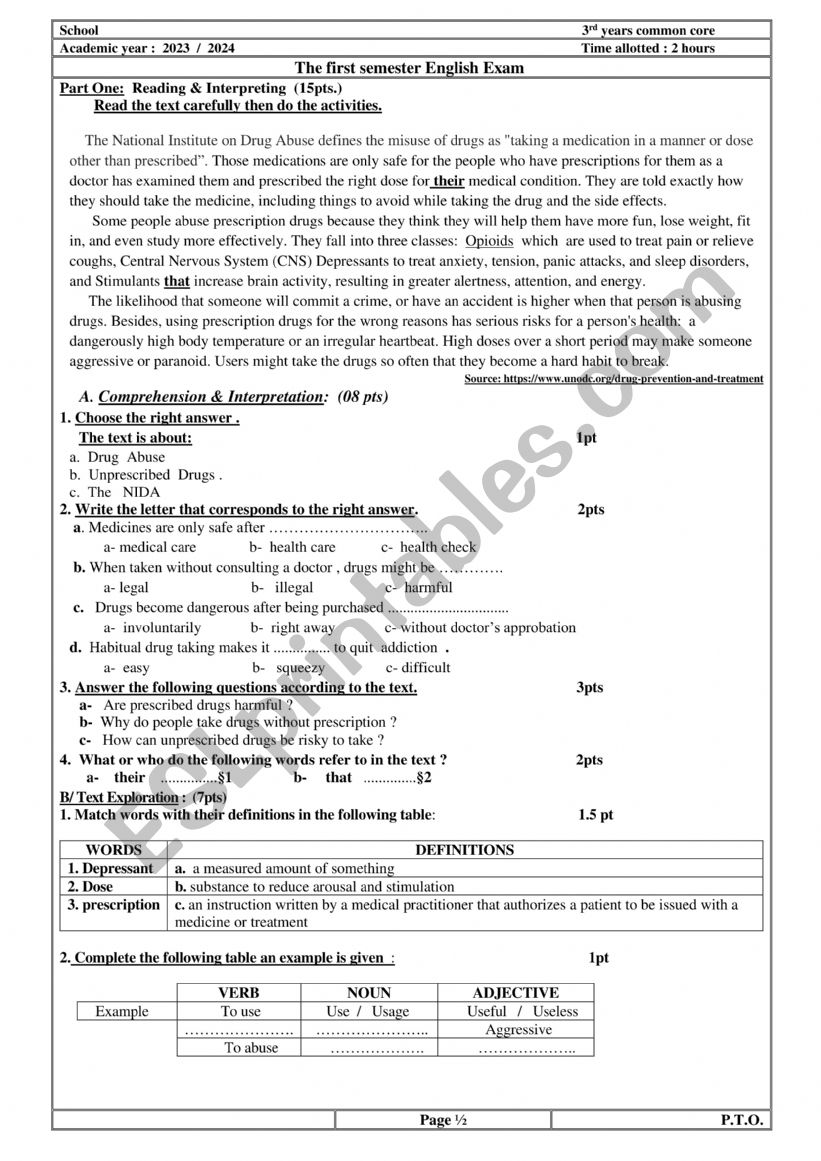 Ethics  in business  worksheet