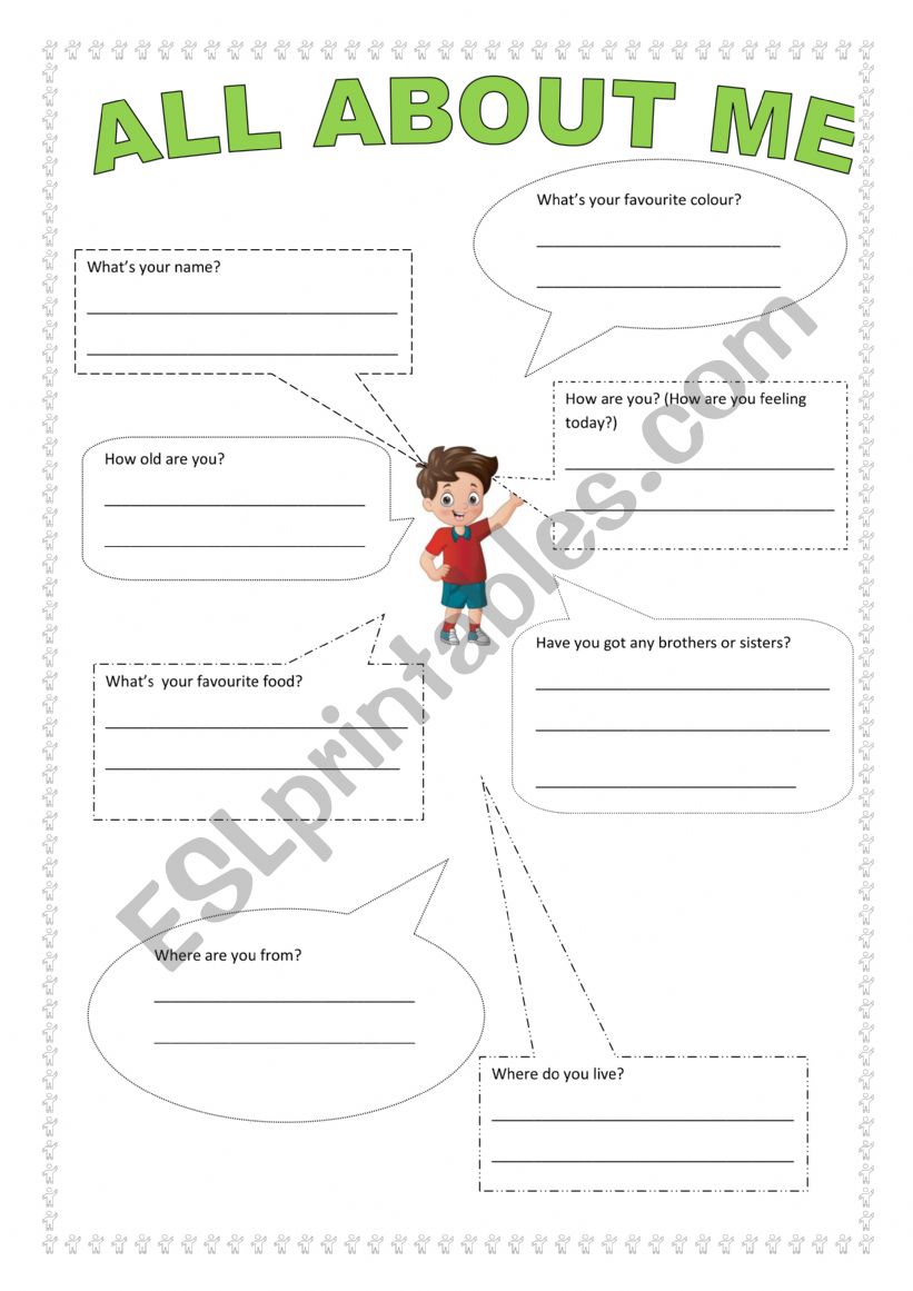 All about me worksheet