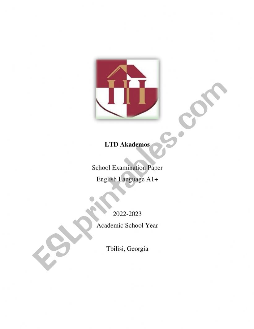 Summative Test worksheet