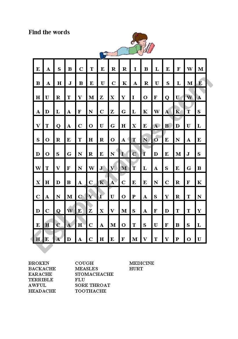 illness puzzle worksheet