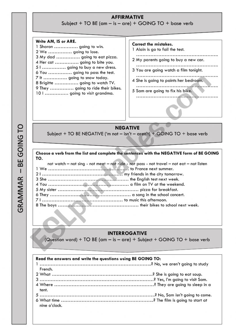 be going to worksheet