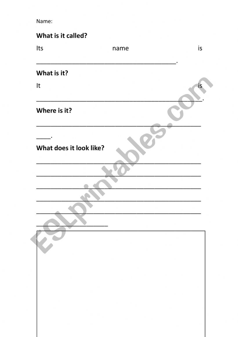Creative Writing Island worksheet